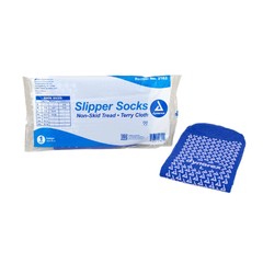 Dynarex Unisex Slipper Socks Male Size 7 to 9 / Female Size 8 to 10 Blue 2 Each
