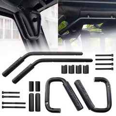 Front & Rear Grab Handle Kit Aluminum Alloy Grab Bar for 2007-2018 Jeep Wrang…