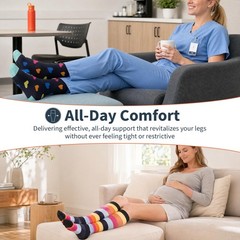 4 Pairs Plus Size Compression Socks for Women & 4X-Large, A2 Assort 4