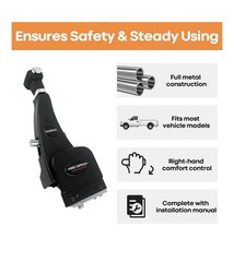 Right-Hand Hand Controls Brake & Throttle Kit Metal Black/Silver Easy Install