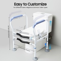 Toilet Safety Rails Toilet Handles for Elderly Handicap Toilet Frame Grab Bar