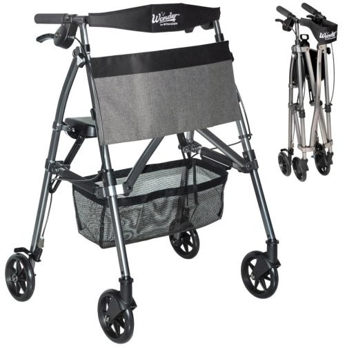 Stander Wonder Rollator Plus, Lightweight Folding Mobility Rolling-Walker, EZ…