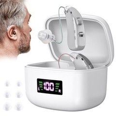 Rechargeable LCD Hearing Aids Sound Voice Enhancer Amplifier for Seniors Adults