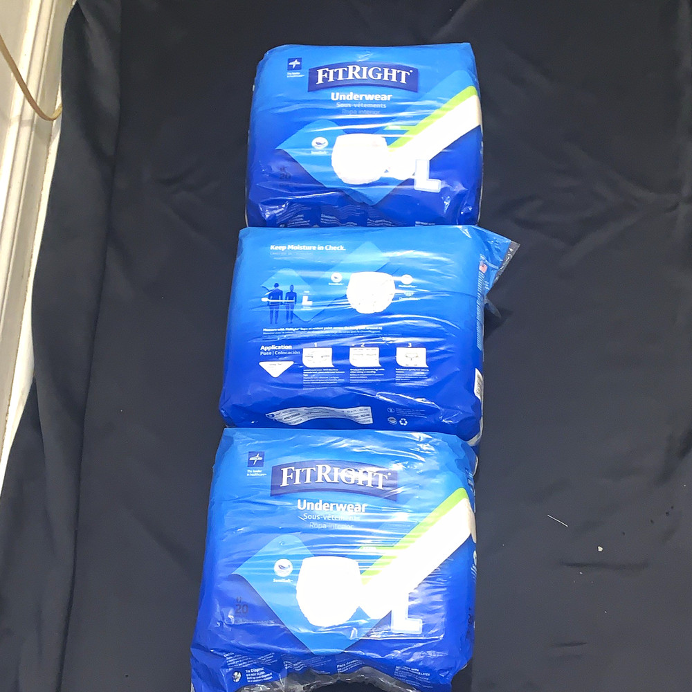 FitRight Extra Absorbency Incontinence Pants Size L White Unisex 20 Ct