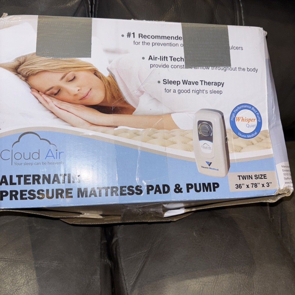 Vaunn Med Alternating Pressure Mattress Pad & Pump – Twin 36”x78”x3” Cloud Air
