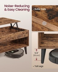 Vasagle Lift Top Coffee Table Lift Tabletop Dining Table Gas Spring Hidden