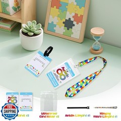 2 Pack Autism Alert Card Set, Autism Safety Label Card, Custom Text Autism Me