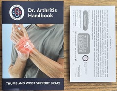 Dr. Arthritis ~ Thumb & Wrist Support Brace & Handbook ~ Size M/L Right Hand New