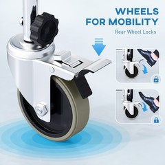 HOMCOM Rolling Shower Chair with Wheels, Bedside Commode Wheelchair with Padded
