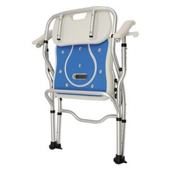 Folding Shower Chair with Arms and Back for Seniors Handicap Disabled Blue US