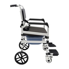 Foldable Shower Chair w/Wheels, Aluminum Alloy Height Adjustable Shower Chair