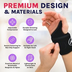 Doctor Developed Wrist Brace, Wrist Wraps for Carpal Tunnel Arthritis 1 Count