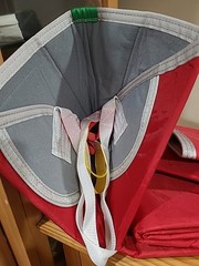 Fully Body Lifting Sling with Twisted Fabric,500 lbs Red and Gray, Large)