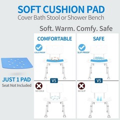 Cushioned Bath Chair Mat 9″ x 14″ – Waterproof & Anti-Slip for Secure Showers