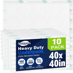 Heavy Duty Underpads 40X40 Inch – 180 Gram Absorbent Disposable Bed Pads, Leakpr