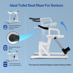 Electric Toilet Lift Seat – Powered Toilet Seat Risers with Handles for Seniors