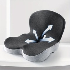 Memory Foam Seat Cushion w/Lumbar Support Pillow for Back & Sciatica Pain Relief