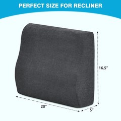 TANYOO Back Support Pillow for Recliner Dual Layer Lumbar Medium, Dark Grey