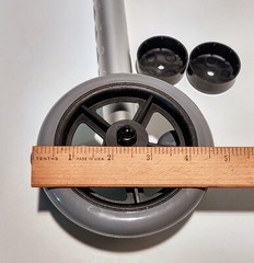 McKesson Universal Walker Wheels Adjustable 5 inches Rubber Wheels 1 Pair