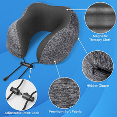 ExploreBliss Travel Pillow, Pillows for Sleeping Medium, Grey