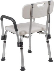 HERCULES Series 300 Lb. Capacity, Adjustable White Bath & Shower Chair with Dept