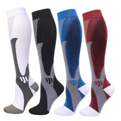 4 Pairs Compression Socks for Men Women 20 Small-Medium Black+blue+white+red