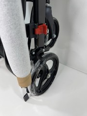 Foldable Aluminum Transport Wheelchair with 15.75in Seat Supports 220lb Open Box