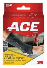 Ace Compression Ankle Support Breathable Neoprene Blend Small Medium Size 1ct