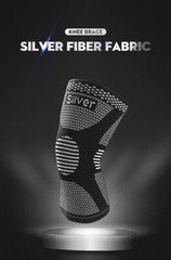2x Knee Sleeves Copper Silver Compression Brace Support Sport Joint Injury Pain