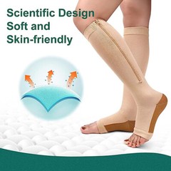 Zipper Pressure Compression Socks Pain Relief Calf Leg Foot Support Stocking US