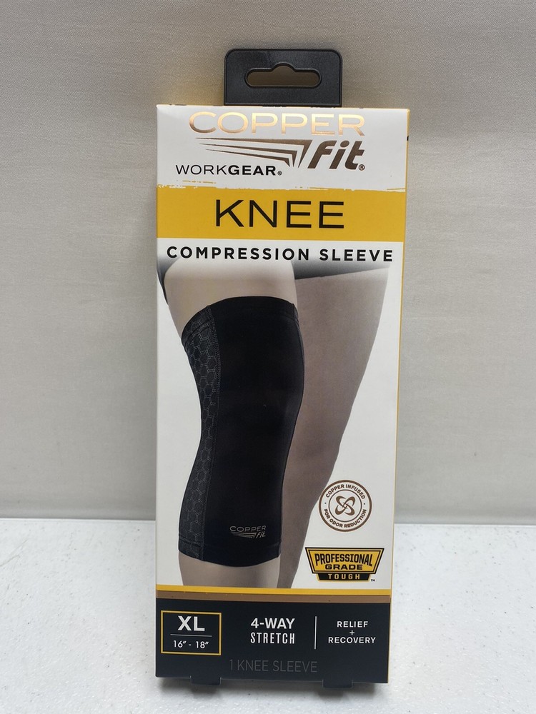 Copper Fit WorkGear Knee Compression Sleeve Size XL Relief Plus Recovery