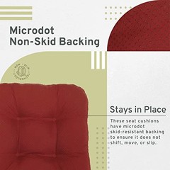 Chair Cushions for Dining Chairs – Memory Foam Chair Set of 2 Burgundy Red