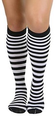 Women’s Horizontal One Size Classic Horizontal Black & White Striped Socks