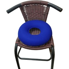2 Pack Donut Pillow, Inflatable 15x15x2 inches, Dark Blue & Light