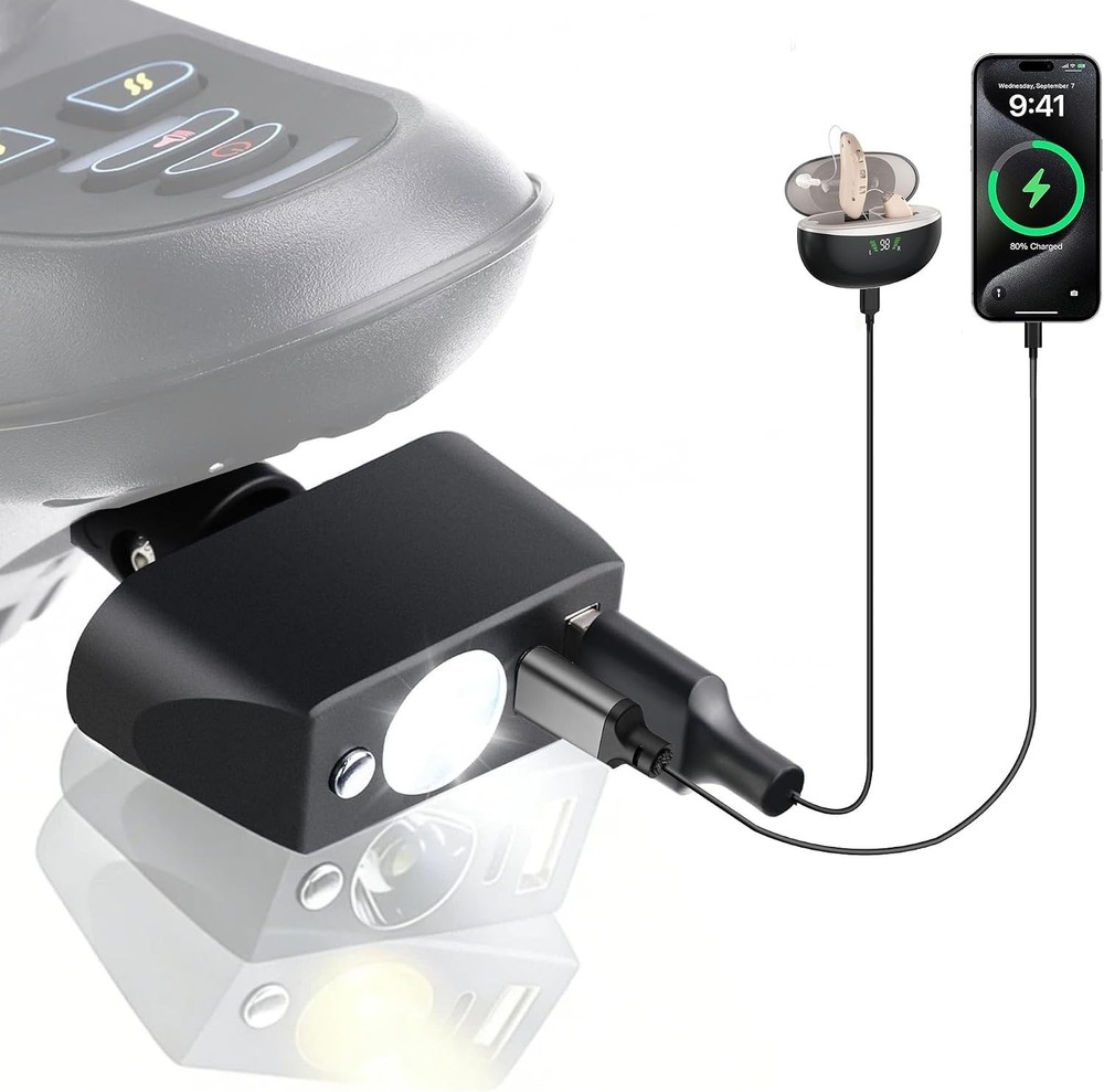 Electric Wheelchair LED Headlight, 3-Pin XLR High-Brightness Adjustable Angle