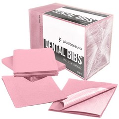 50 Count Pink Disposable Adult Bibs Waterproof for Medical and Dental Use