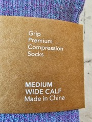 Two Pair Wellow Size Medium Wide Calf Bamboo Compression Socks In Galaxy Twist