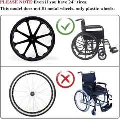 (1 Pair) Wheelchair Rear Wheel Replacement Tire Wheelchair Tire 24 X 1 Ungive