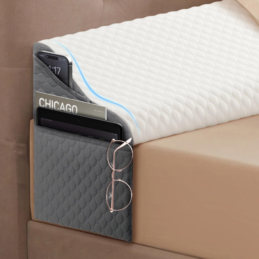 King Size Bed Wedge Pillow Headboard, 76*10*6inch King, White