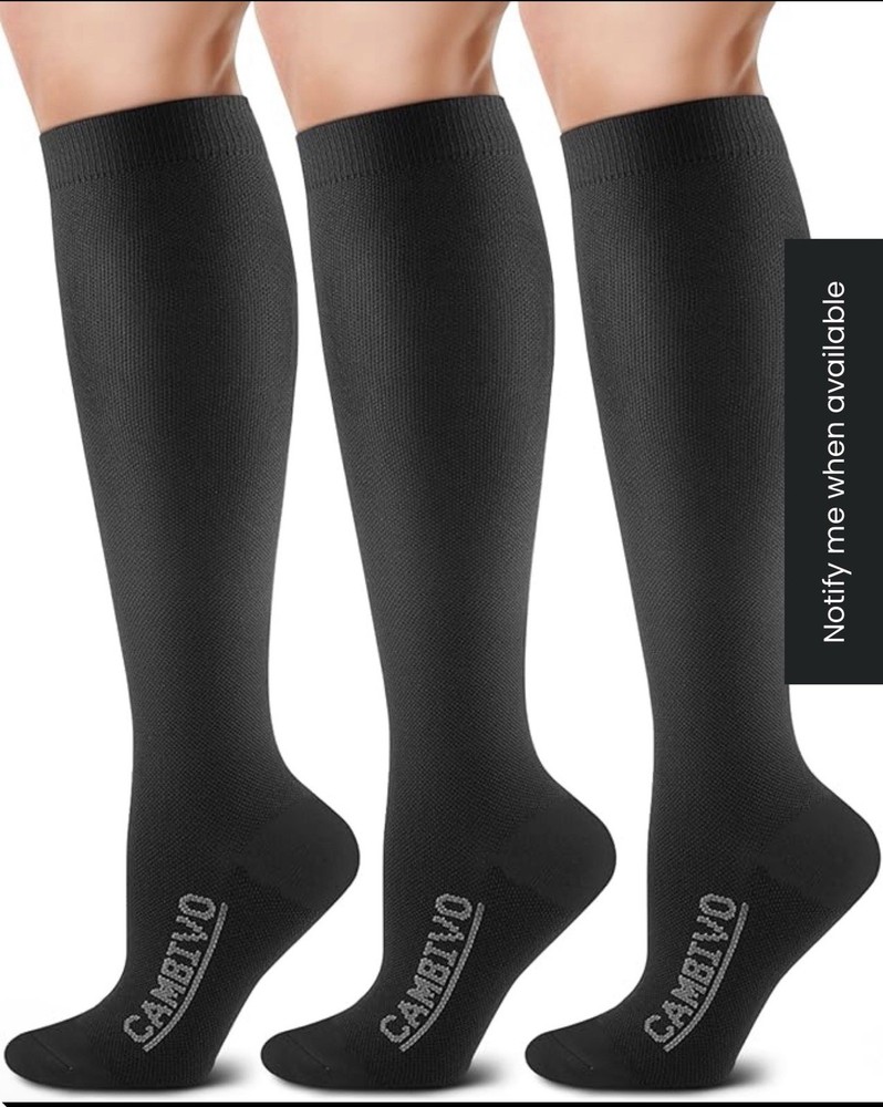 3 Pairs Cambivo Compression Socks -mens- Size XX-large Black NEW Cs60
