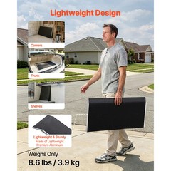 Uimoso Shed Ramp for Doorways 32″ x 15″ Platform Aluminum Ramp 400lbs Load