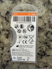 Duracell Activair Hearing Aid Batt. Zinc-Air 1.45V -10 Pack- 80 Count Exp 08/29