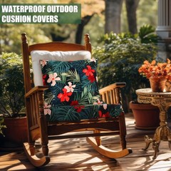 2 Pcs Hawaiian Outdoor Cushion Covers, Patio Chair Seat As Pictures Shown