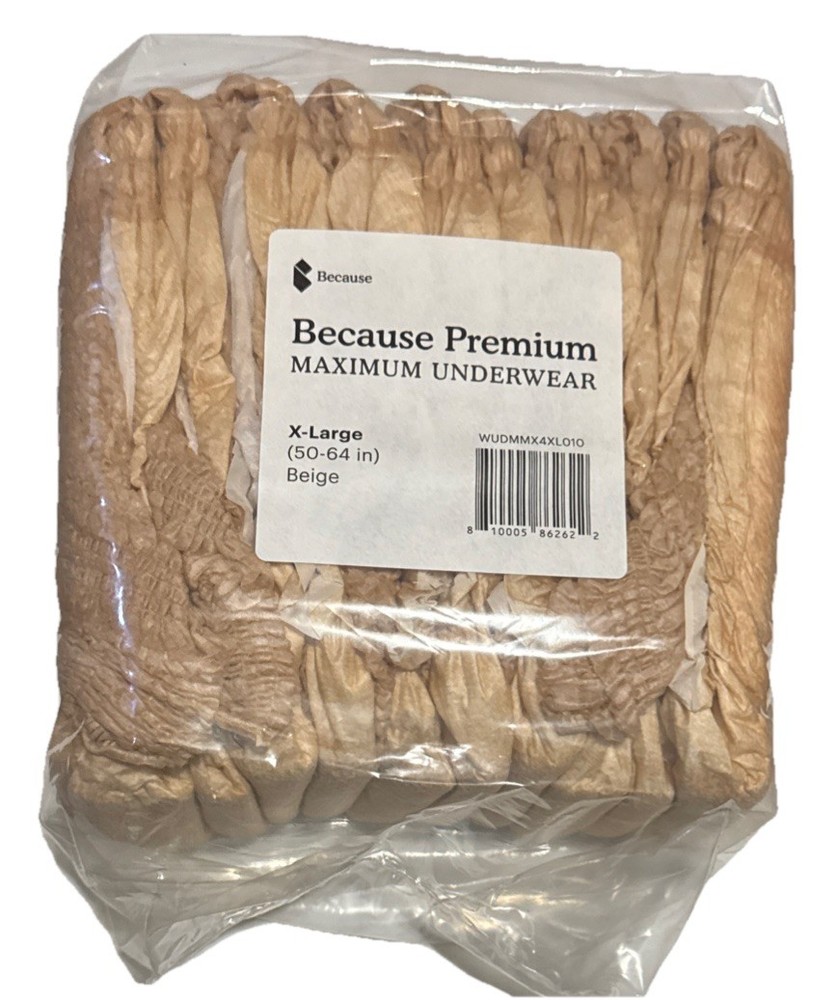 Because Premium Maximum Underwear X-Large (50-64) Beige 10 CT