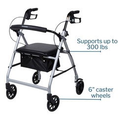 McKesson Rollator Folding Aluminum 32 to 37 inch Handle Height