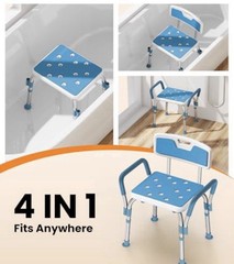Shower Chair for Inside Shower with Arms and Back, 500 lbs Heavy Duty Shower …