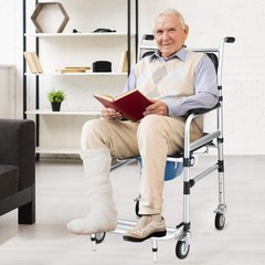 Giantex 3 In 1 Lightweight Shower Commode Transport Bedside Commode Wheels