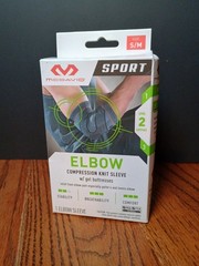 NEW McDavid Sport Elbow Compression Knit Sleeve w/ Gel Buttresses S/M BLACK
