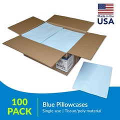Tidi Blue Disposable Pillowcases Soft Gentle Absorbent 100 Pack 21X30 Inches