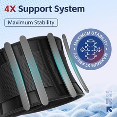 FEATOL Back Brace for Men Lower Back, Lumbar Large/X-Large (Pack of 1), Black